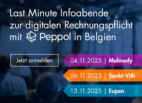 Last Minute Informationsabende zur Pflicht zur elektronischen Rechnungsstellung Peppol ab 2026 Last Minute Informationsabende zur Pflicht zur elektronischen Rechnungsstellung Peppol ab 2026